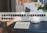 小程序开发需要哪些条件（小程序开发需要具备哪些知识）