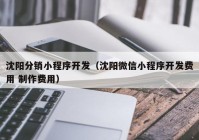 沈阳分销小程序开发（沈阳微信小程序开发费用 制作费用）