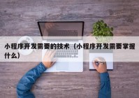 小程序开发需要的技术（小程序开发需要掌握什么）